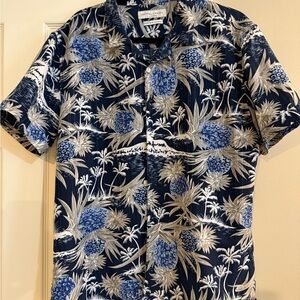 Nickels Blue and White Casual Button Down Shirt